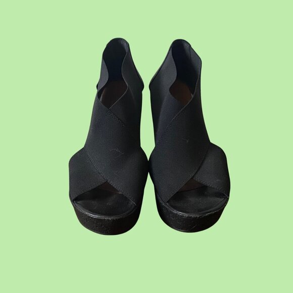 Luxe Italian Made Browns Wedge Sandals - Size 8.5 - Picture 3 of 6